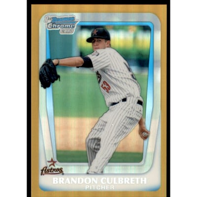 2011 Bowman Chrome Draft Prospects Gold Refractors #BDPP64 Brandon Culbreth