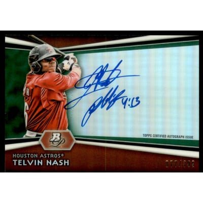 2012 Bowman Platinum Prospect Autographs Green Refractors #TN Telvin Nash