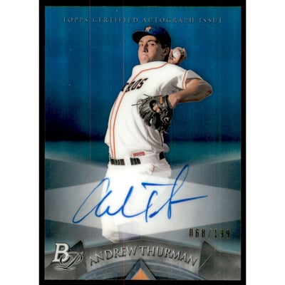 2014 Bowman Platinum Prospect Autographs Blue Refractors #APAT Andrew Thurman
