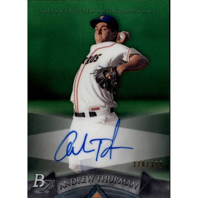 2014 Bowman Platinum Prospect Autographs Green Refractors #APAT Andrew Thurman