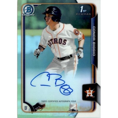 2015 Bowman Chrome Draft Draft Pick Autographs Refractors #BCACBI Conor Biggio