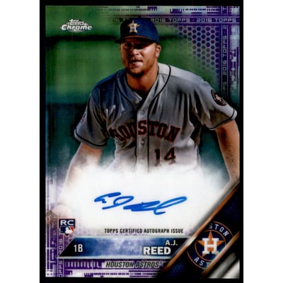 2016 Topps Chrome Rookie Autographs Purple Refractors #RAAJR A.J. Reed