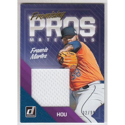 2018 Donruss Promising Pros Materials Gold #PPMFM Francis Martes