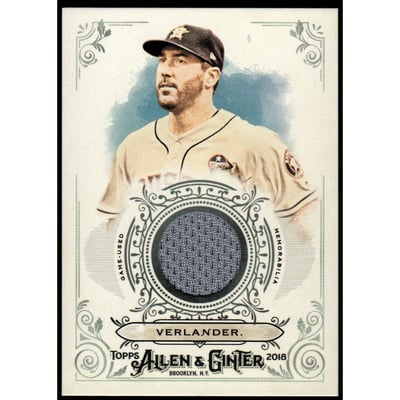 2018 Topps Allen and Ginter Relics #FSRBJN Justin Verlander B