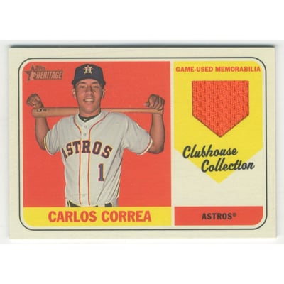 2018 Topps Heritage Clubhouse Collection Relics #CCRCC Carlos Correa