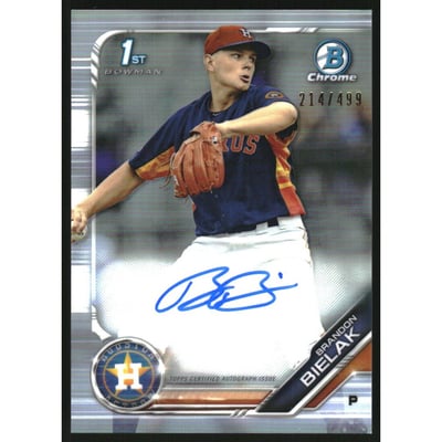 2019 Bowman Chrome Prospect Autographs Refractors #CPABB Brandon Bielak