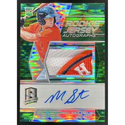 2019 Panini Chronicles Spectra Rookie Jersey Green #139 Myles Straw RC Auto /5
