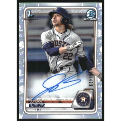 2020 Bowman Chrome Prospect Autographs Refractors #CPAJBR Jordan Brewer