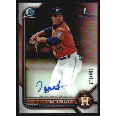 2022 Bowman Chrome Prospect Autographs Refractors #CPADLZ Dauri Lorenzo