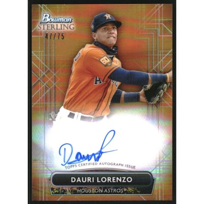 2022 Bowman Sterling Prospect Autographs Orange Refractors #PADL Dauri Lorenzo