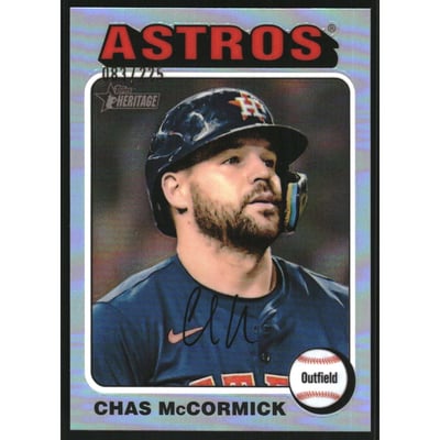 2024 Topps Heritage Chrome Silver Refractors #541 Chas McCormick HN/225