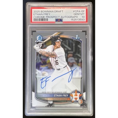 2025 Bowman Draft Chrome Prospect Autograph #CPA-EF Ethan Frey RC Auto PSA 10