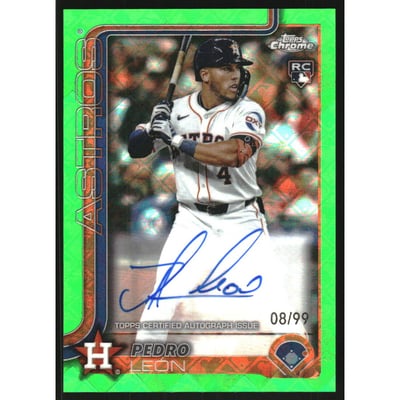 2025 Topps Chrome Logofractor Rookie Autographs Green Refractors #RAPL Pedro Leon