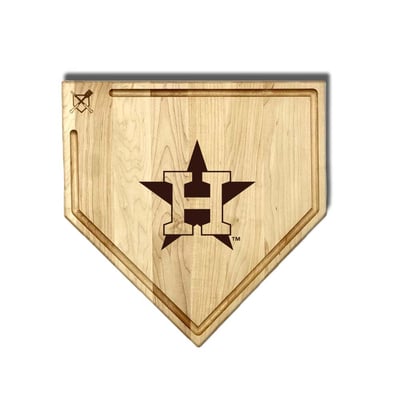 Houston Astros Baseball BBQ 17'' x 17'' Home Plate Cutting Board with Trough