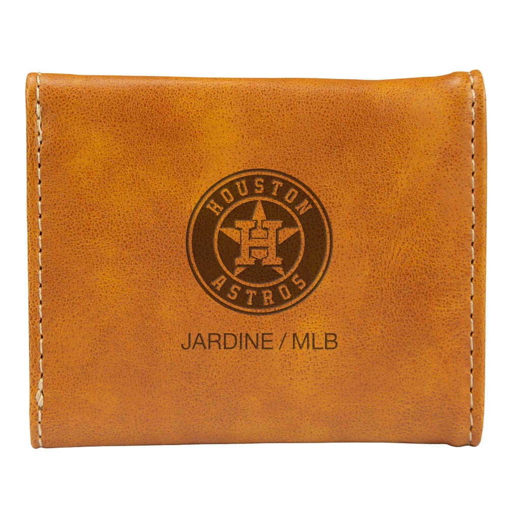 Houston Astros Laser-Engraved Trifold Wallet - Brown