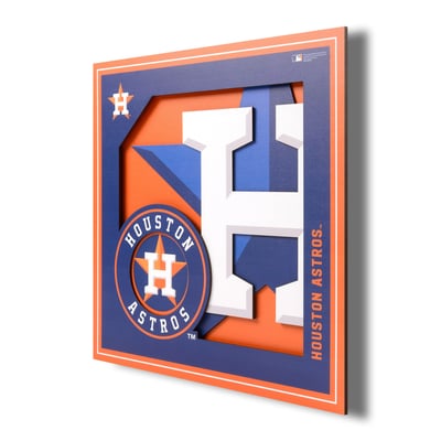 Houston Astros Fanpoint 12'' x 12'' 3D Logo Wall Art