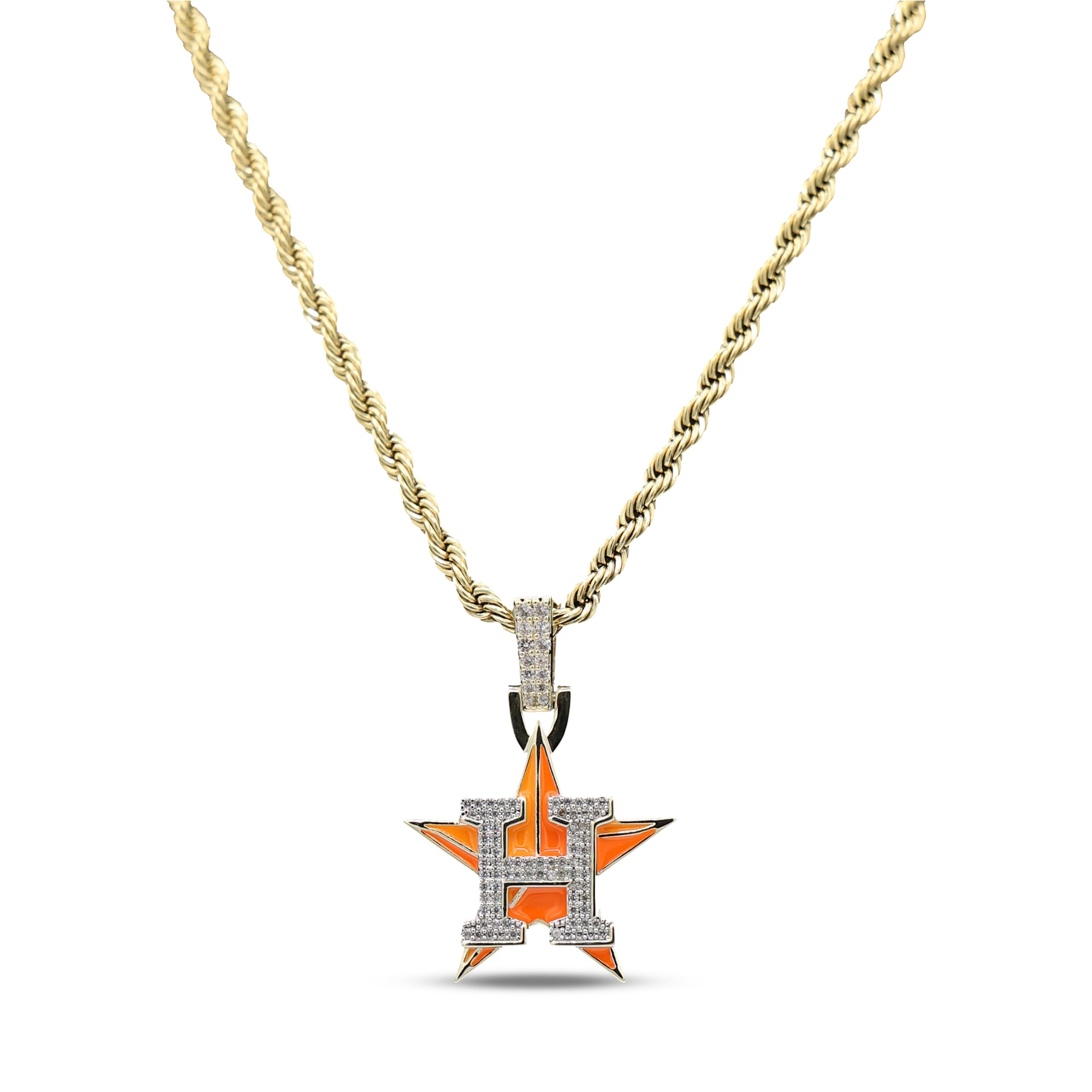 Astro Chain Houston Astros GLD 18K Yellow Gold Logo Pendant & 20