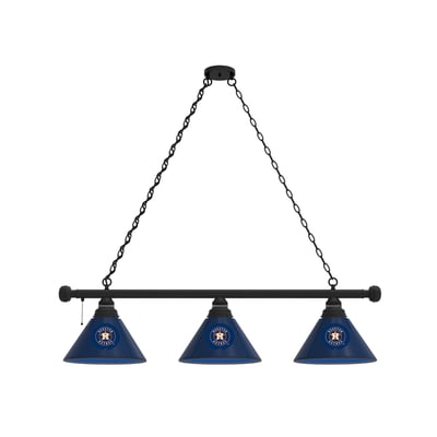 Houston Astros 3-Shade Billiard Light with Black Fixture