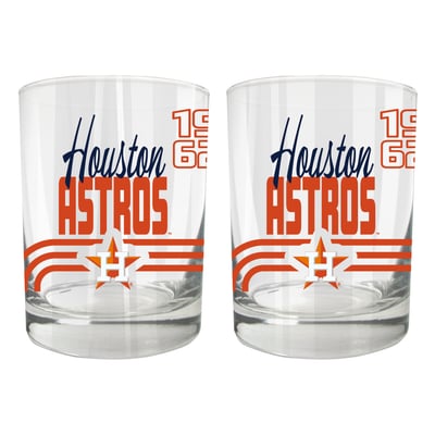 Houston Astros Two-Piece 12oz. Heritage Rocks Glass Set