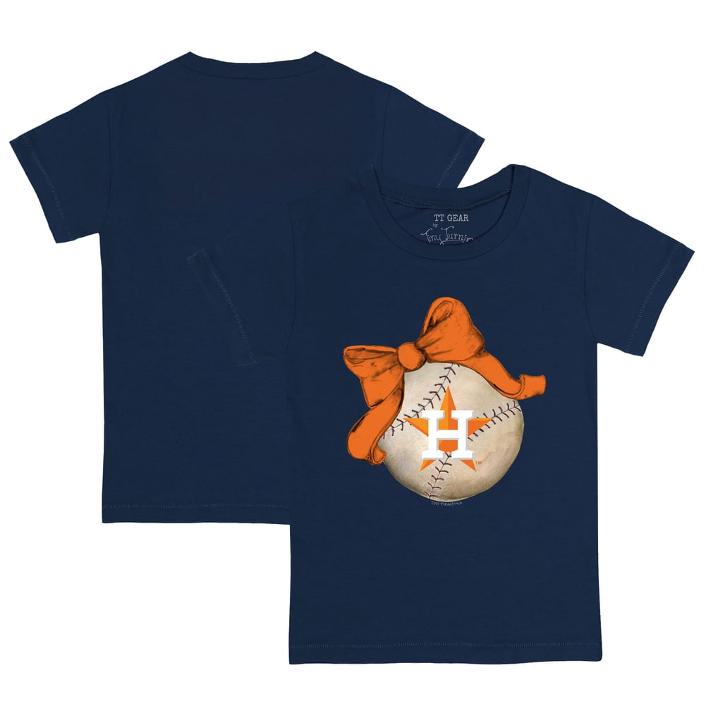 Houston Astros Tiny Turnip Infant Baseball Bow T-Shirt - Navy