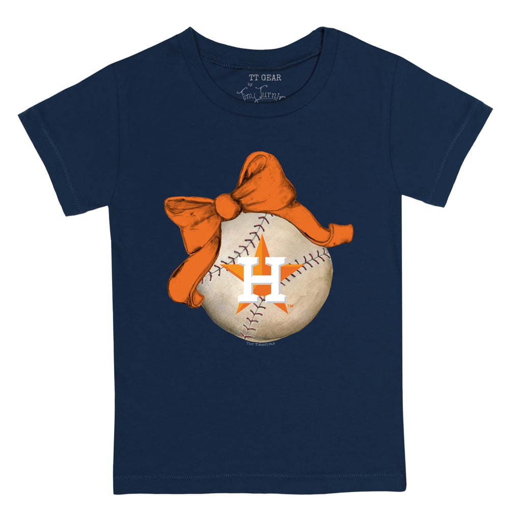 Houston Astros Tiny Turnip Infant Baseball Bow T-Shirt - Navy
