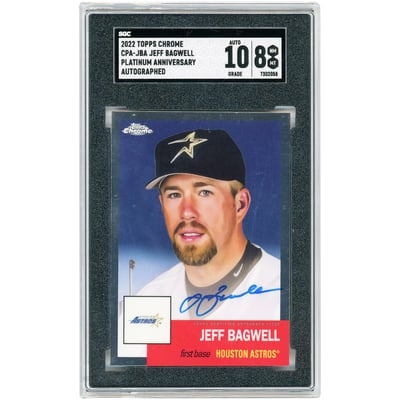 Jeff Bagwell Houston Astros Autographed 2022 Topps Chrome Platinum Anniversary #CPA-JBA SGC Authenticated 8/10 Card