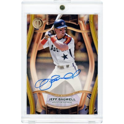 Jeff Bagwell Houston Astros Autographed 2025 Topps Tribute Pillars Of The Game Gold #PTGA-JBA #17/75 Card