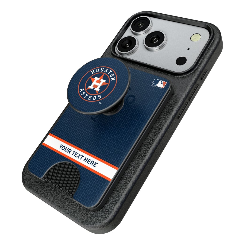Houston Astros Keyscaper Personalized Solid PopSockets Magnetic Wallet