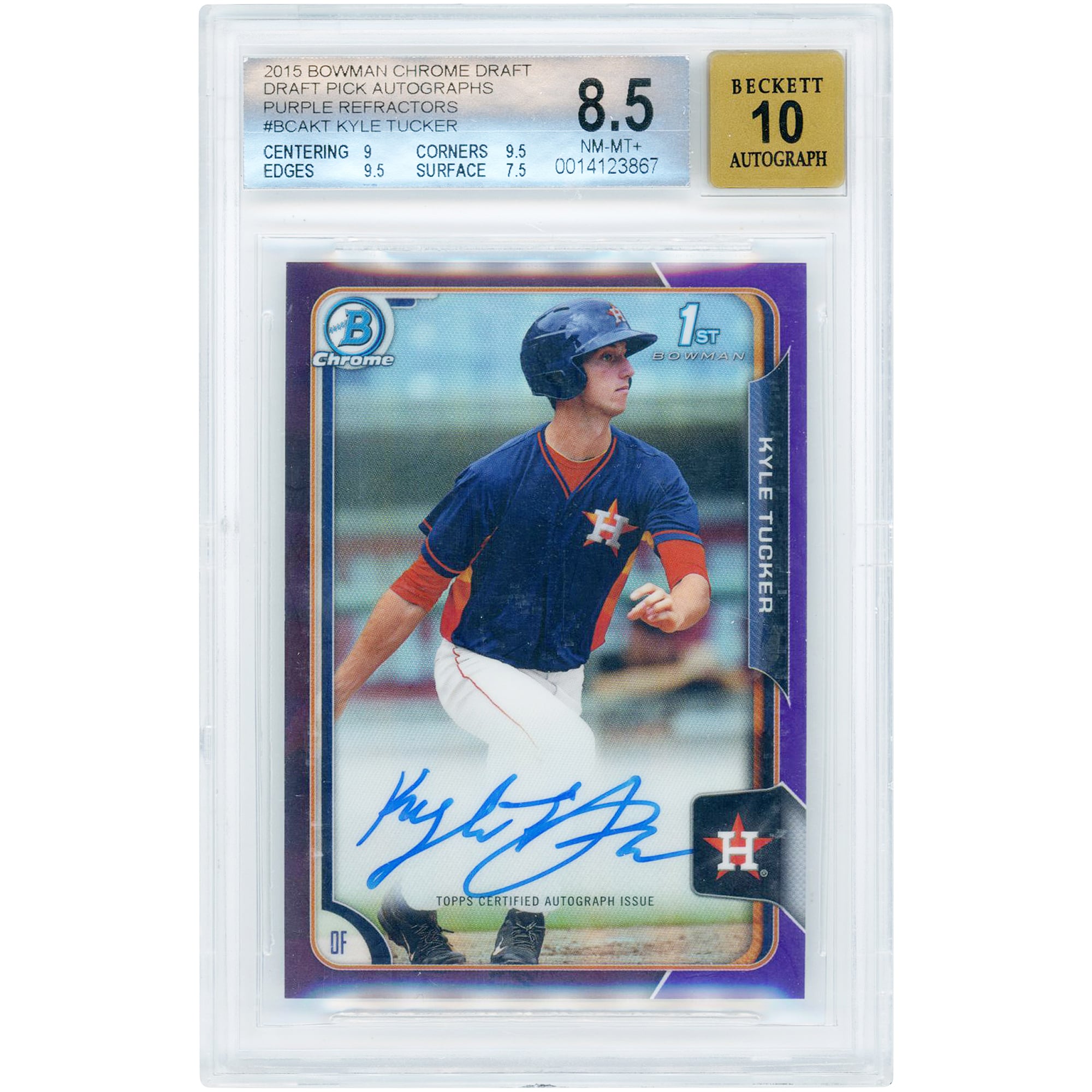 Bowman Tucker 0 Kyle Chrome Draft Refractor #75 | 1st Prices Black 