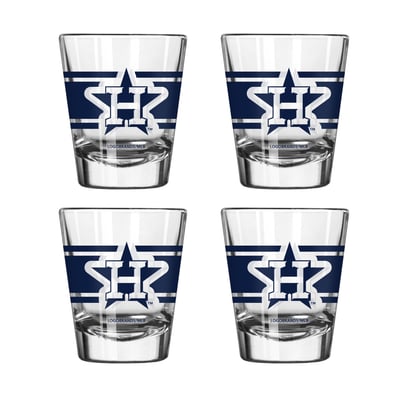 Houston Astros Logo Brands Four-Piece Stripe Shot Glass Set