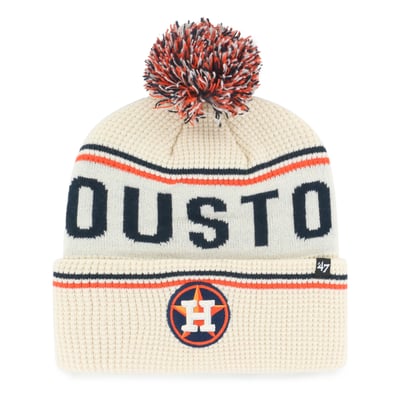 Houston Astros '47 Quattrle Cuffed Knit Hat with Pom - Natural