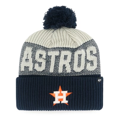 Houston Astros '47 Bone Chill Cuffed Knit Hat with Pom - Navy