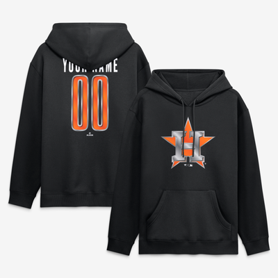 Houston Astros Big & Tall Forged Mascot Personalized Name & Number Hoodie - Black
