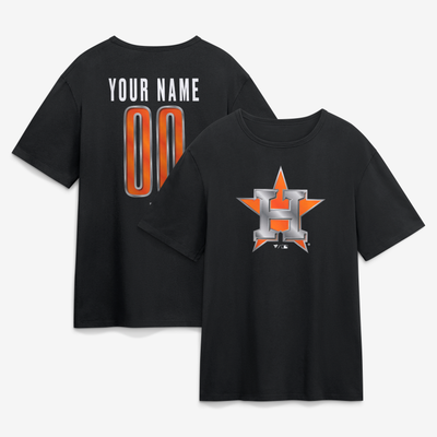 Houston Astros Big & Tall Forged Mascot Personalized Name & Number T-Shirt - Black