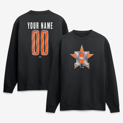 Houston Astros  Forged Mascot Personalized Name & Number Sweatshirt - Black