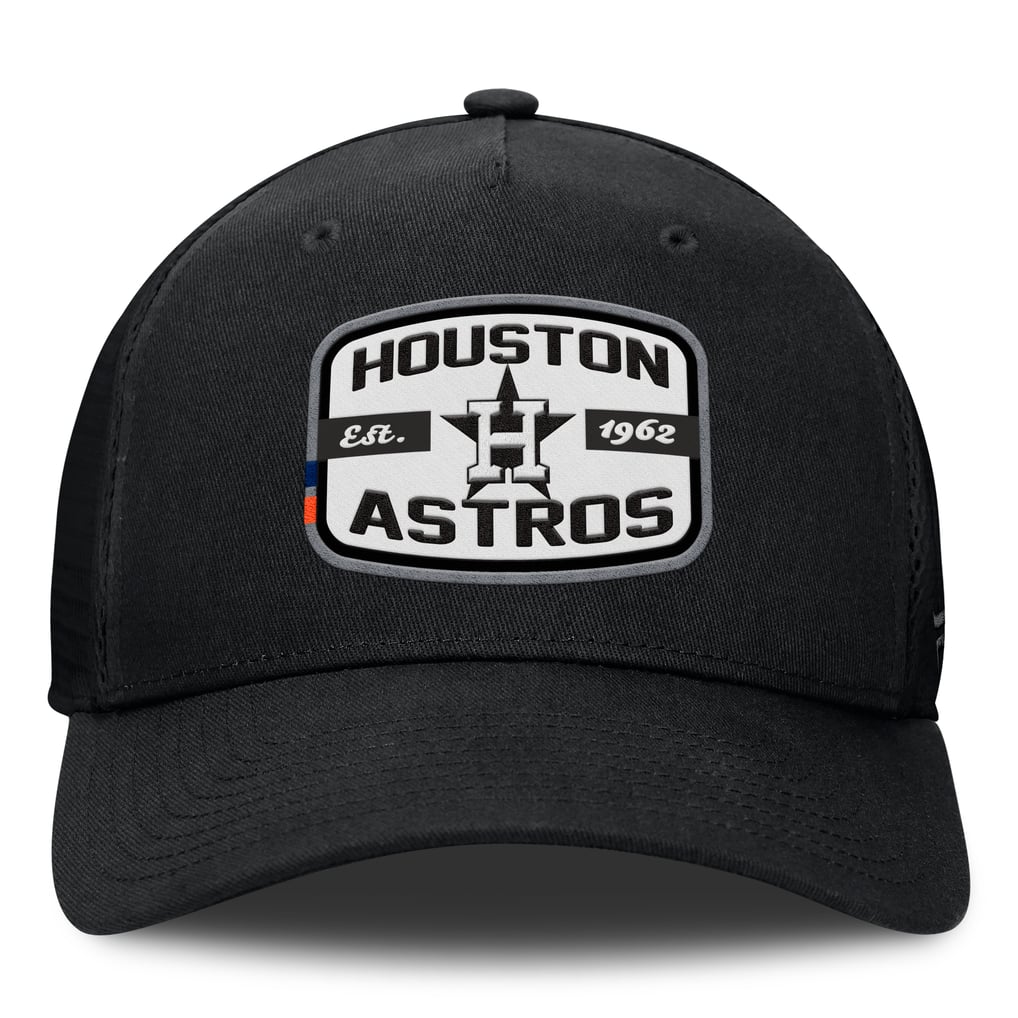 Houston Astros Fanatics Team Patch A-Frame Trucker Snapback Hat - Black