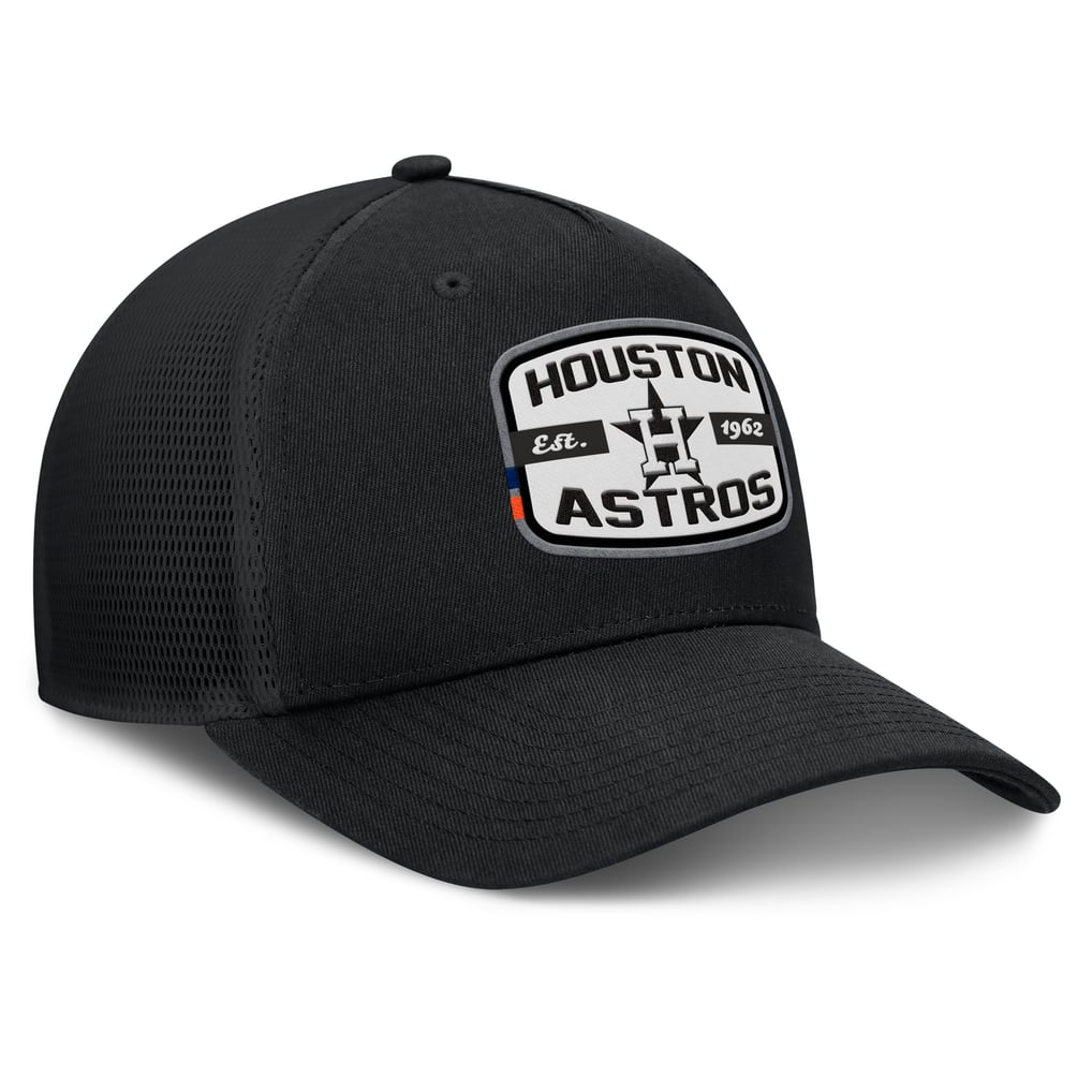 Houston Astros Fanatics Team Patch A-Frame Trucker Snapback Hat - Black