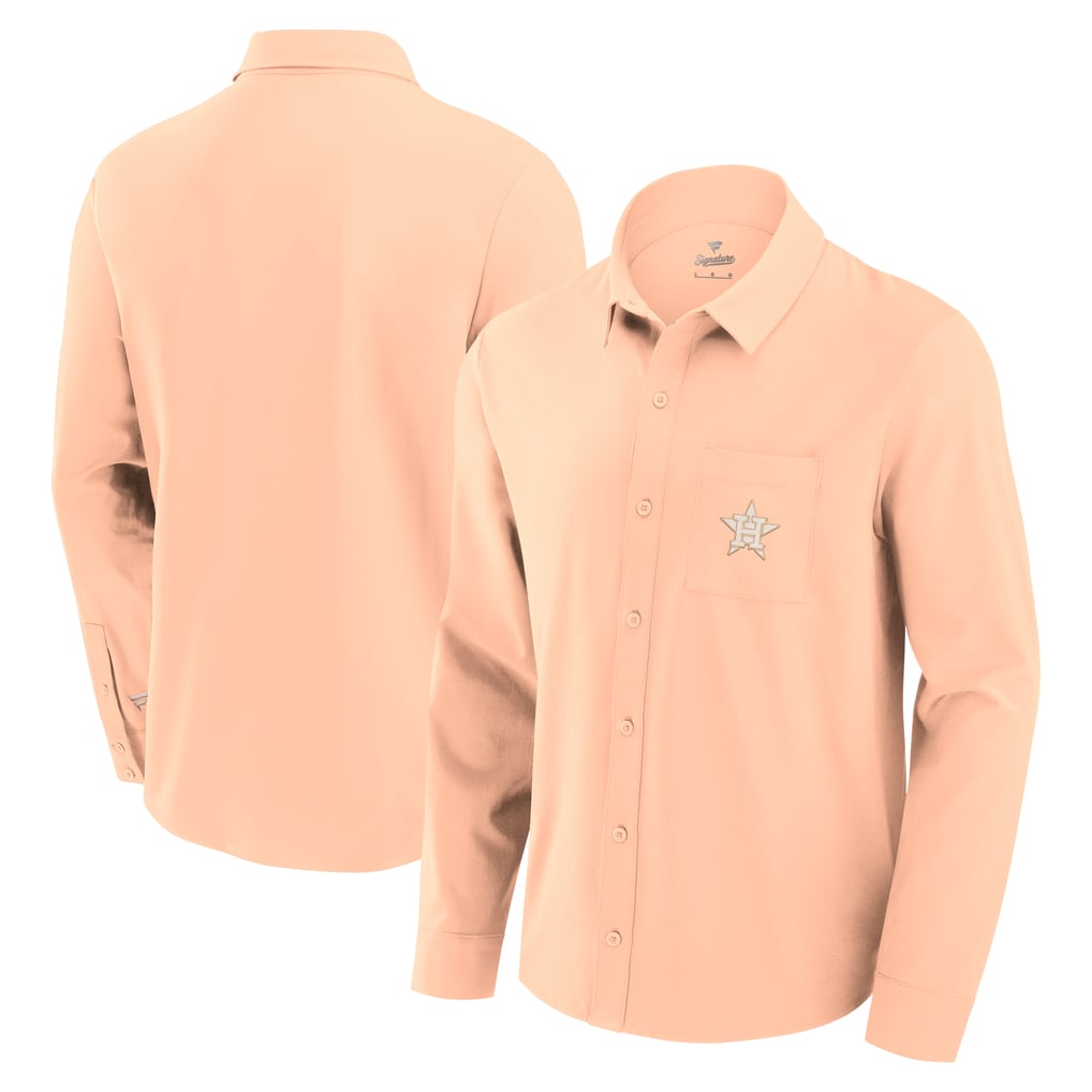 Houston Astros Fanatics Front Office Long Sleeve Button-Up Shirt - Light Pink