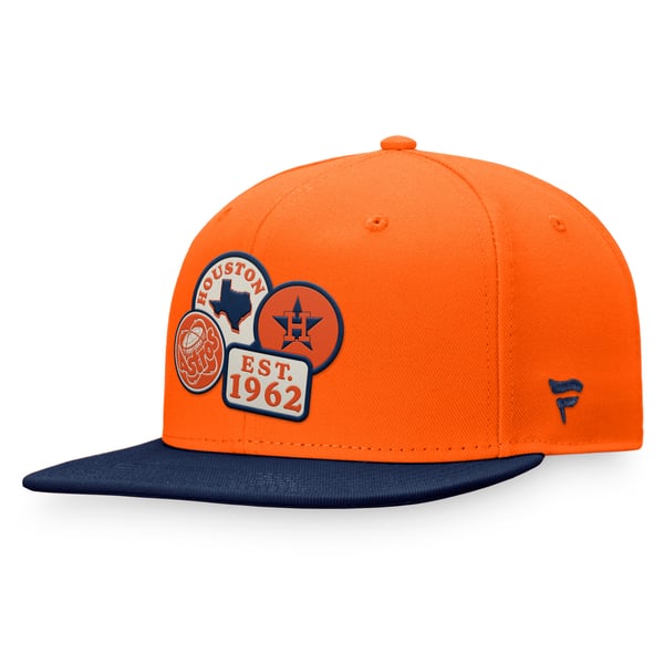 Houston Astros Fanatics Heritage Patch Fitted Hat - Orange/Navy display picture 2