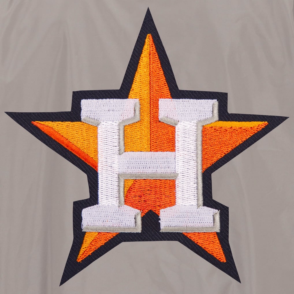 Houston Astros JH Design Lightweight Nylon Bomber Jacket - Gray