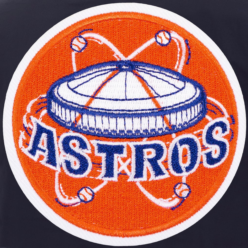 Houston Astros JH Design Nylon Bomber Jacket with Embroidered Logo - Navy
