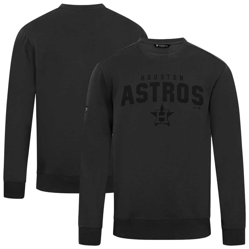 Houston Astros Levelwear Zane Team Arch Pullover Sweatshirt - Black