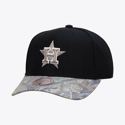  Houston Astros Mitchell & Ness Midnight Timber Pro Snapback Hat - Black