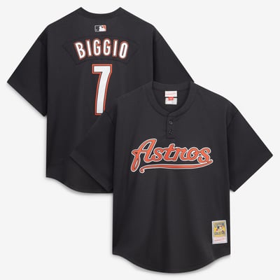 Craig Biggio Houston Astros Mitchell & Ness Authentic Batting Practice Jersey - Black