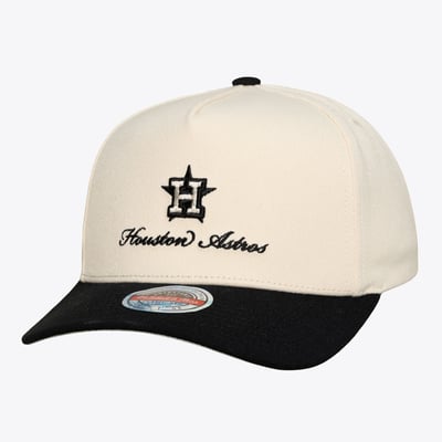  Houston Astros Mitchell & Ness Flawless Stretch-Snap Hat - Cream/Black