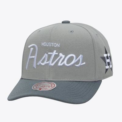  Houston Astros Mitchell & Ness Cooperstown Thunderstorm Head Coach Pro-Crown Adjustable Hat - Gray