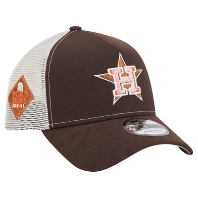 Houston Astros New Era Pumpkin Spice 9FORTY A-Frame Adjustable Trucker Hat - Brown