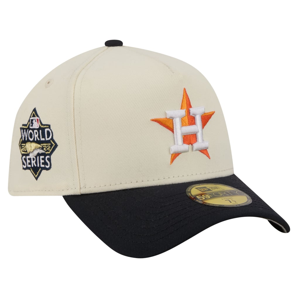  Houston Astros New Era Chrome A-Frame 59FORTY Fitted Hat - Cream