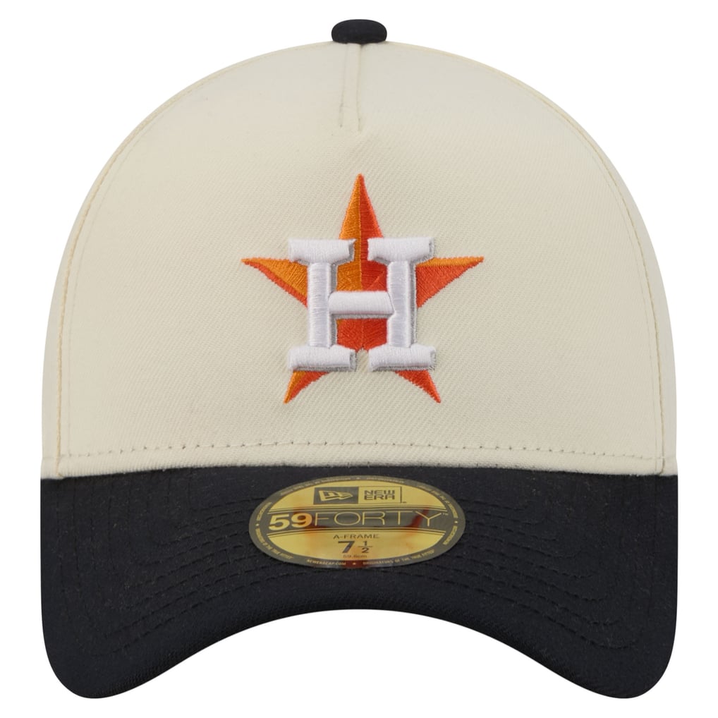  Houston Astros New Era Chrome A-Frame 59FORTY Fitted Hat - Cream