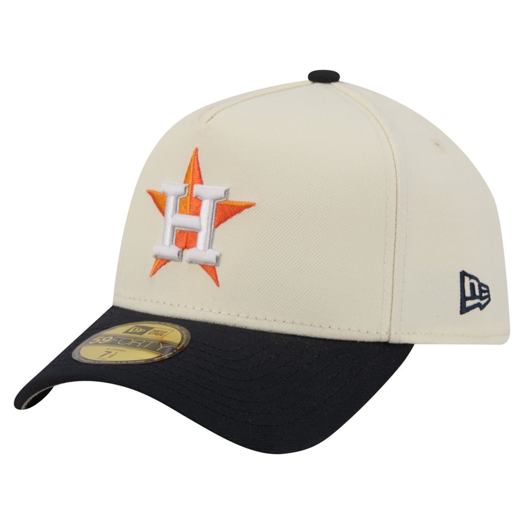  Houston Astros New Era Chrome A-Frame 59FORTY Fitted Hat - Cream